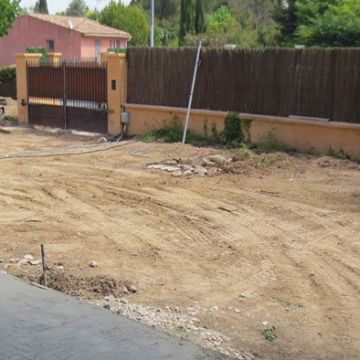 Réalisation d'un terrain de boules à Puyricard - Avant